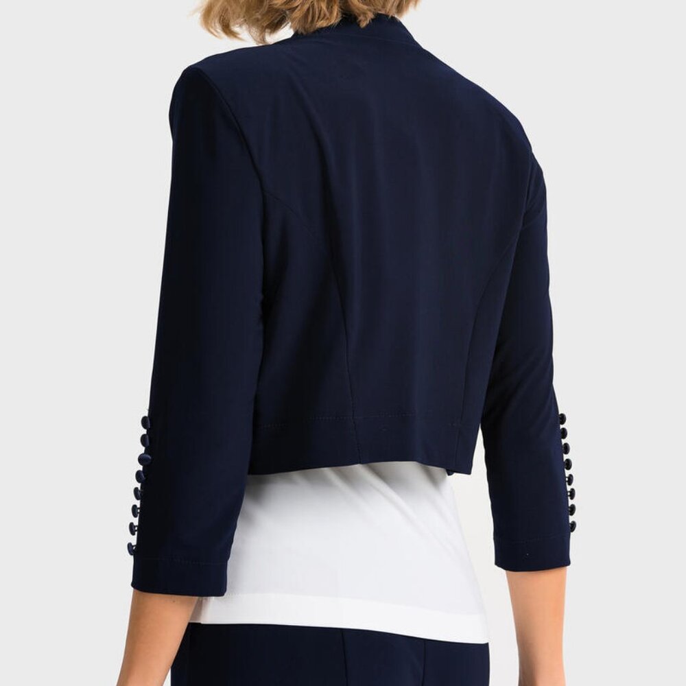 Joseph Ribkoff Cover up Jacket 10 Womens Silky Knit Style 32083 Black - Picture 3 of 12